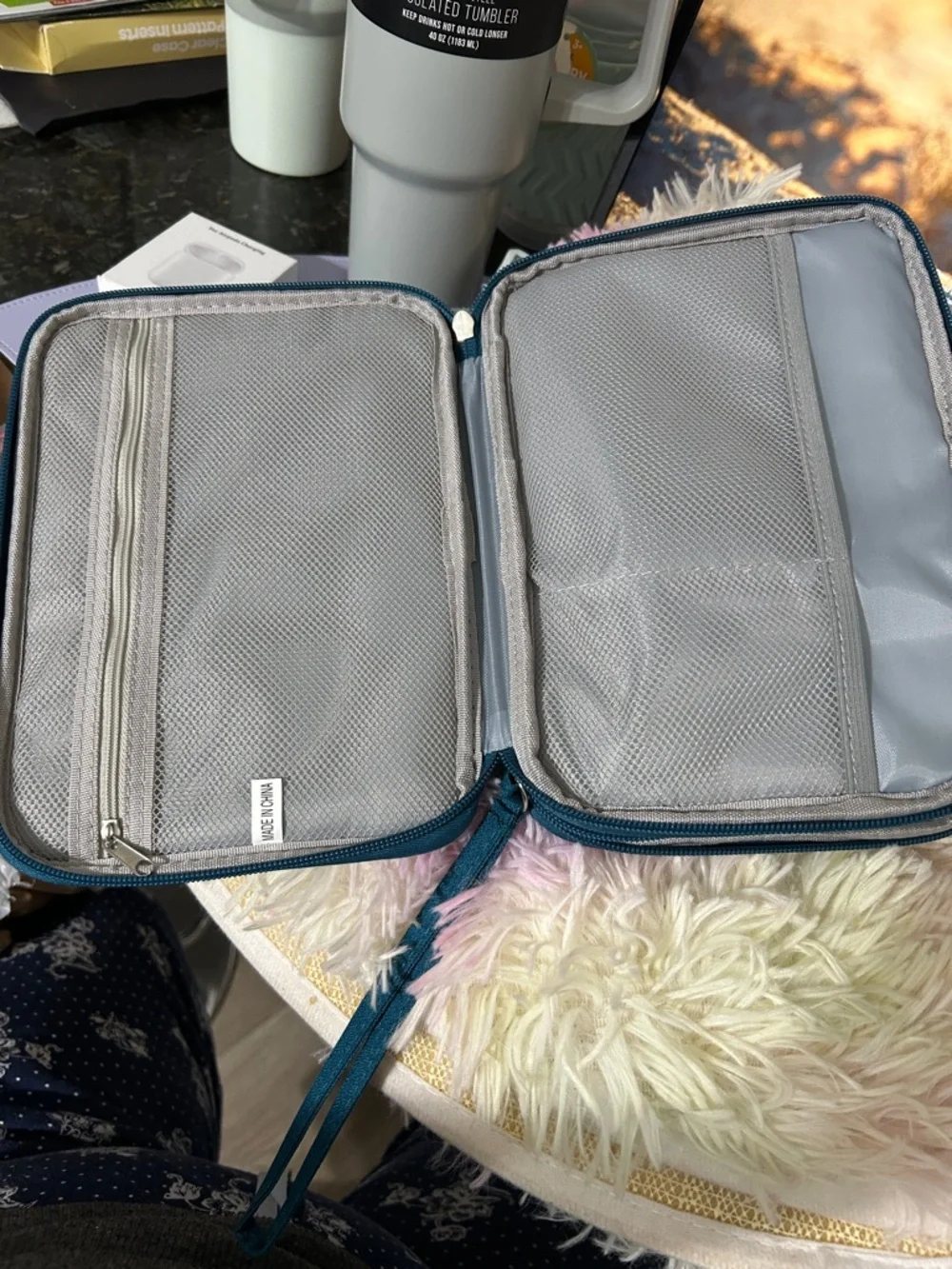 Teal Tablet Carrying Case - Protective Sleeve with Wrist Strap
